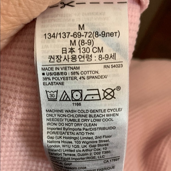 Gap Teen Stylish Pink Ribbed Waffle Knit Top - Picture 5 of 5